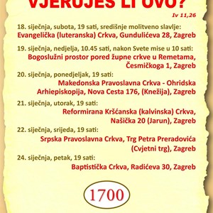 Molitvena osmina za jedinstvo kršćana u Zagrebu